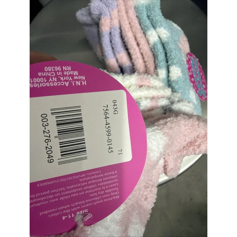 Toddler Girl Cozy Fluffy Fuzzy Socks 6 Pairs Warm Winter Size 11-4